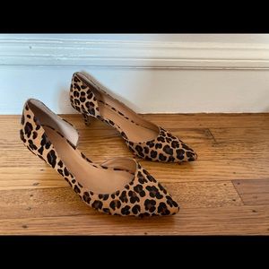 JCrew Kitten heel pump in leopard calf hair